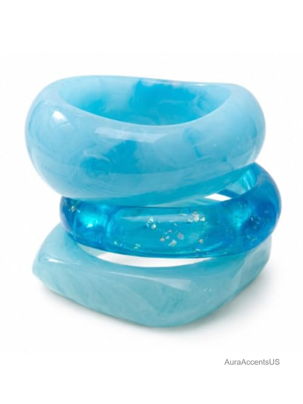 Chunky Acrylic Bangle Bracelet Set Stackable Statement Jewelry